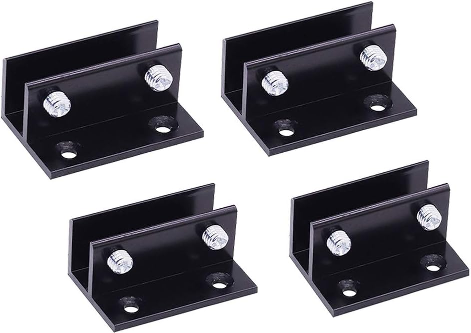 glass holder, aluminum alloy glass clamp bracket bracket clamp cabinet 0.32"（8mm）-0.48"（12mm） thickness (8pcs)