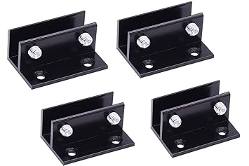 Glass clamp, Glass Holder, Aluminum Alloy Glass clamp Bracket Bracket clamp Glass Cabinet 8-12mm Thickness 4 Piece Set (with 8 Screws)