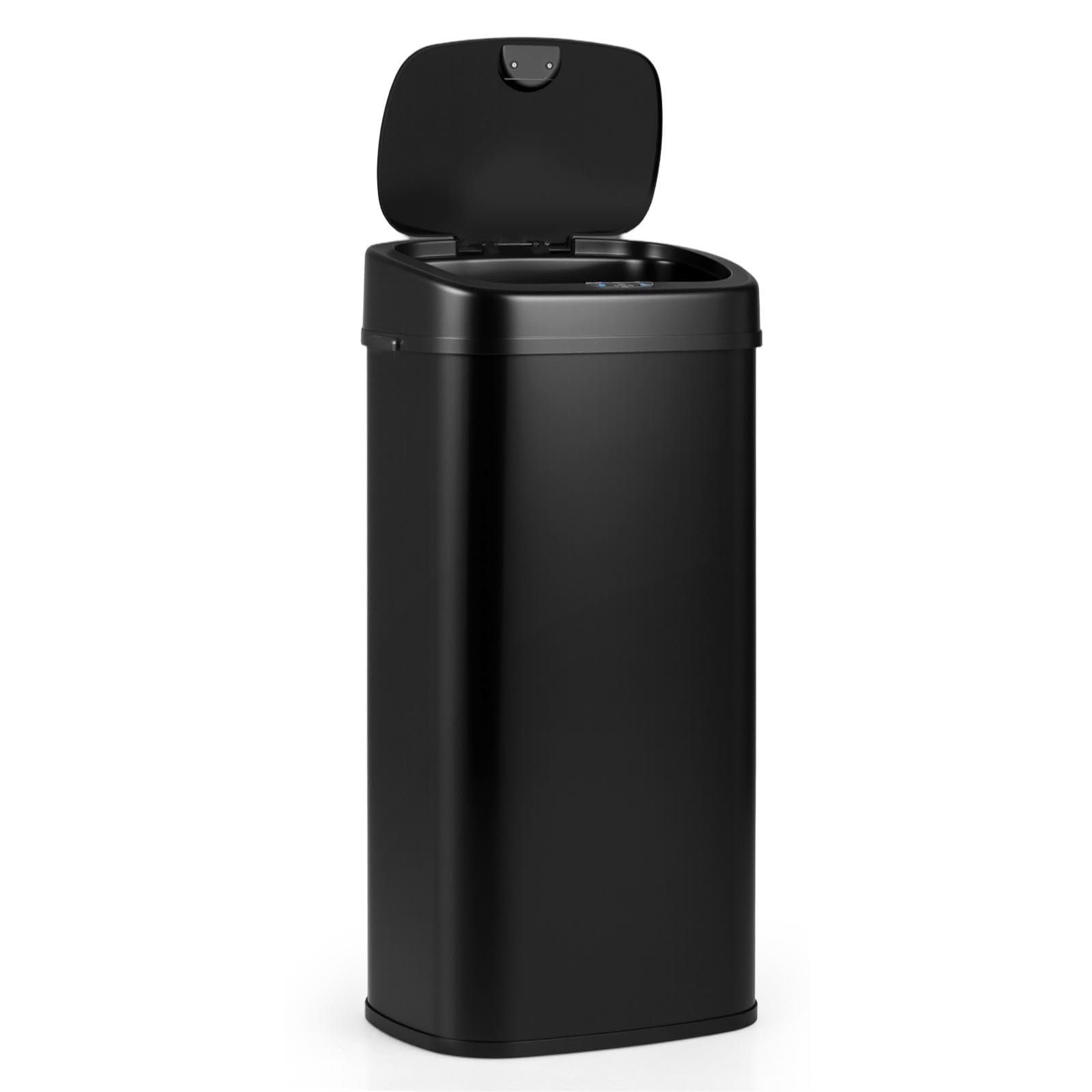 TANGZON 58L/68L Automatic Sensor Kitchen Bin, Double Touchless Infrared Motion Waste Bin with 2 Compartments, Soft Closure Lid & Non-slip Base, Fingerprint-Proof Smart Trash Can Dustbin (68L)
