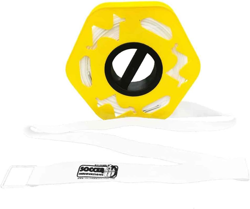 Soccer Innovations Field Marking Tape with Anchors, 40-Yard Length,White/Yellow