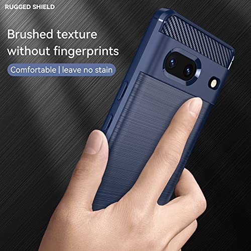 Image of Hybrid Carbon Fiber Back Case for Google Pixel 7 (Blue)