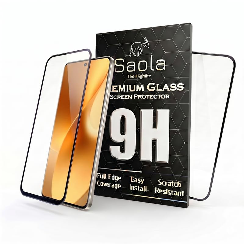 Image of Saola HD Clear Tempered Glass for Realme 16 pro 5g | High Strength 9H Protection, Smooth Touch, Full Coverage Screen Guard, 2-Step Installation Kit | Quick & Easy Application (Pack of 2)