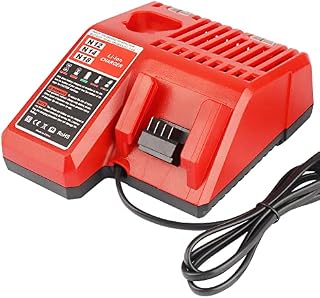 QUPERR M12 & M18 Rapid Replacement Charger for Milwaukee 12V&18V XC Lithium Ion Charger for Milwaukee XC 48-59-1812 48-11-2420 48-11-2402 48-11-2440 48-11-1850 48-11-2401 48-11-1890 Battery