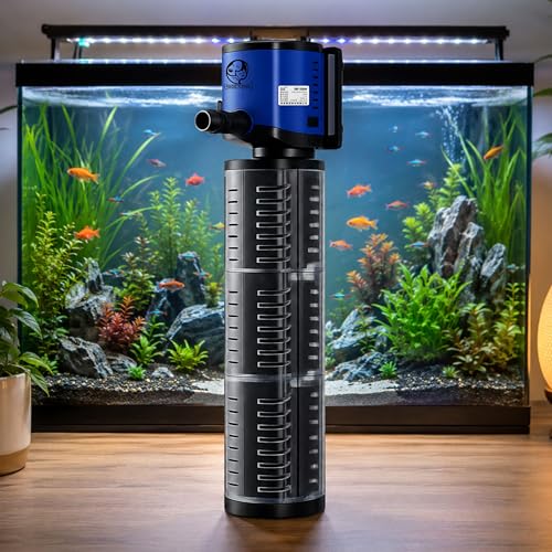 Image of Foodie Puppies Aquarium Internal Sponge Filter Pump (JQF-1500F /20W) for Fish Tanks | ABS Plastic Submersible Silent Aquarium Filter with Efficient Water Filtration, Low Noise Design for Freshwater
