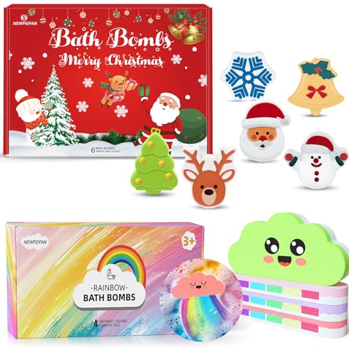 Festive Rainbow Christmas Bath Bombs Gift Set