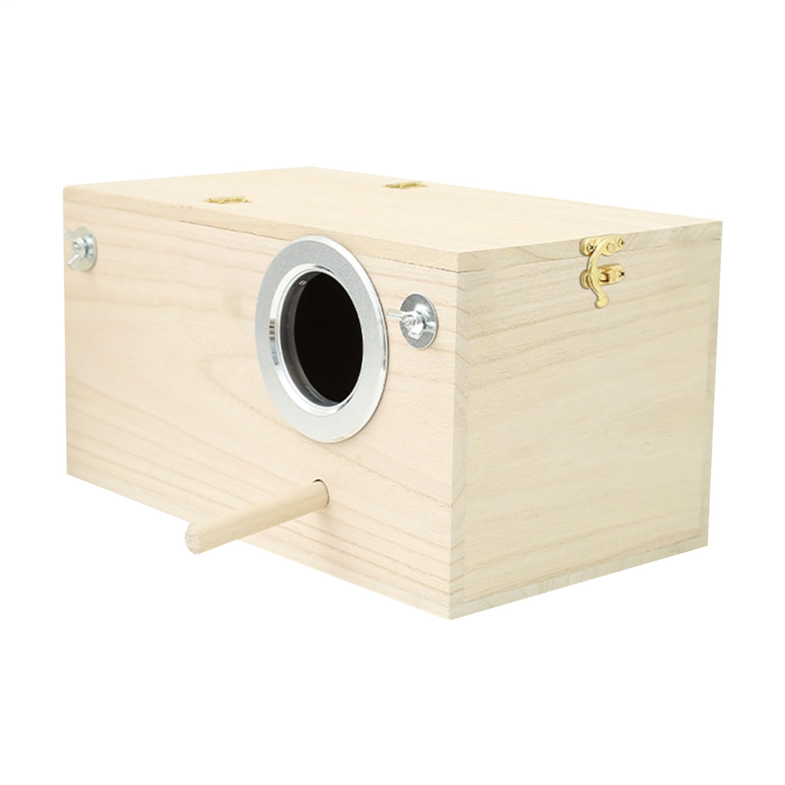 Paodduk Parakeet Nesting Box, Parrot Breeding Box, Wooden Parrot Nest Cage House, Small Bird House Breeding Box for Parakeet Lovebirds Conure Cockatoo