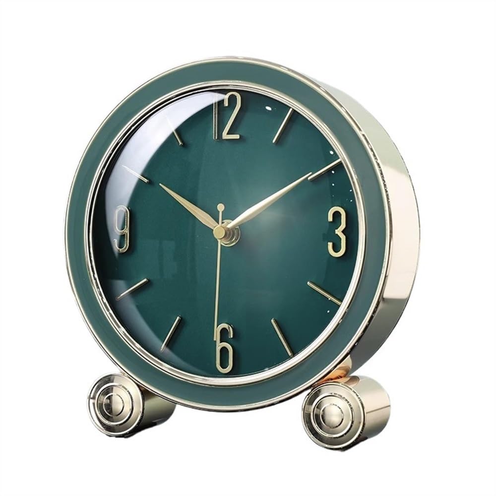 shangguanyun456 Vintage table clock Simple Desktop Clock Silent Non-ticking Desk Clocks Living Room Luxury for Bedrooms Office Kitchen Indoor(Green)