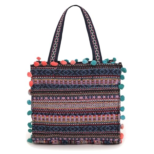 Image of Boho Girl Mini Tote Bag for Women Whimsical Jacquard Handbag with Adjustable Strap Stylish and Elegant Ladies Crossbody Shoulder Purse, Sling Bag Perfect Birthday, Anniversary and Wedding Gift