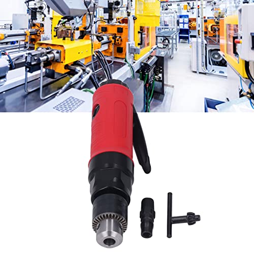 3/8in Air Straight Drill,2500rpm Inline Mini Air Drill Pneumatic Drill Straight Handle Deceleration Air Drilling Tool with Wrench - Thumbnail 4