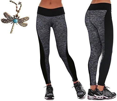 Gillberry Women Sports Trousers Athletic Gym Workout Fitness Yoga Leggings Pants (L, Gray)