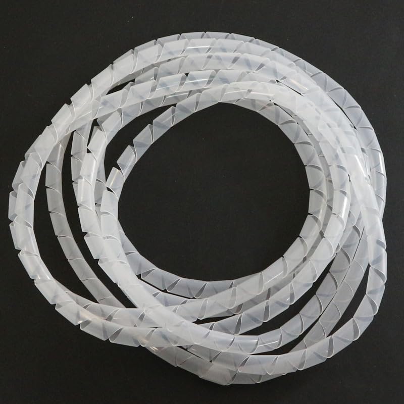 PE 4/5/6/8/10/12/14/16 /18 To 30mm Cable Tie Wire Winding Pipe Spiral Wrapping Bands Organizer Sheath Tube Sleeve Harness Hose - (Color: White Color, Inside Diameter: 30mm, Length: 5Meter)