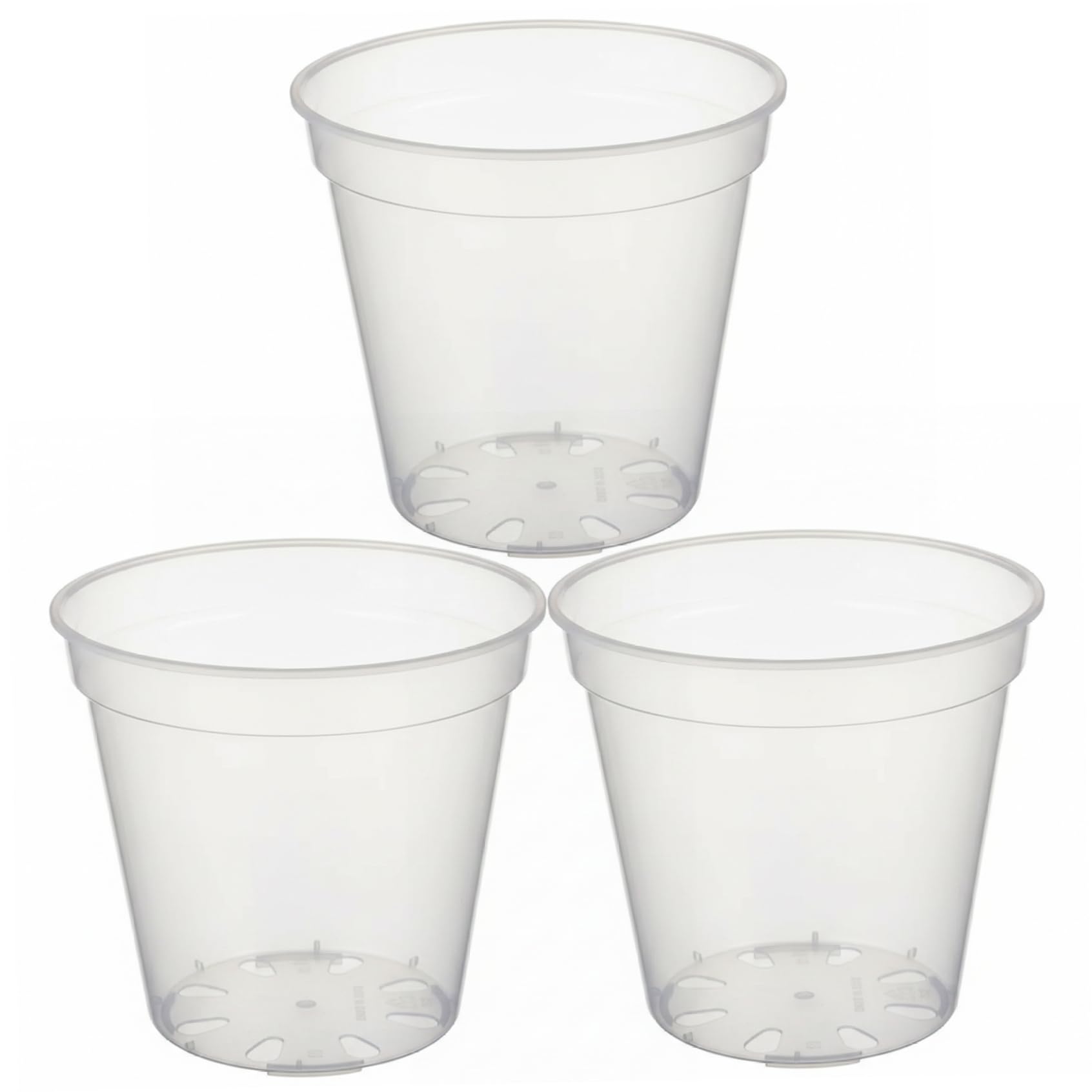 BeVistoso 3 Pack Clear Nursery Pots with Drainage 10 Inch Sturdy Transparent Plastic for Orchids Succulents