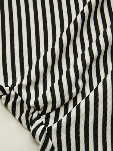 CIDER Striped One Shoulder Dog Print Long Sleeve Top Trendy Tee Shirt3