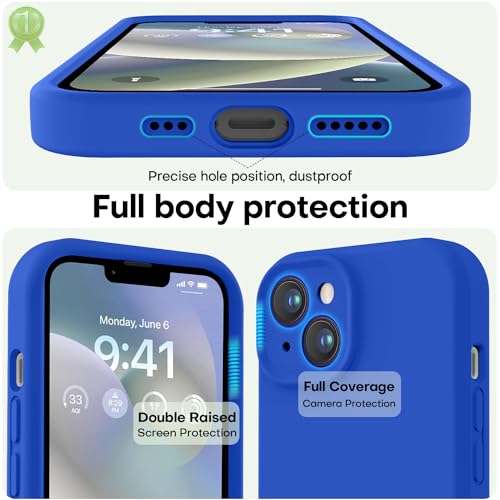 Image of LOVE 3000 Designed for iPhone 14 Case, Premium Silicone with [Soft Anti-Scratch Microfiber Lining] Shockproof Protective Phone Case for Men Women Girls 6.1 inch, Klein Blue