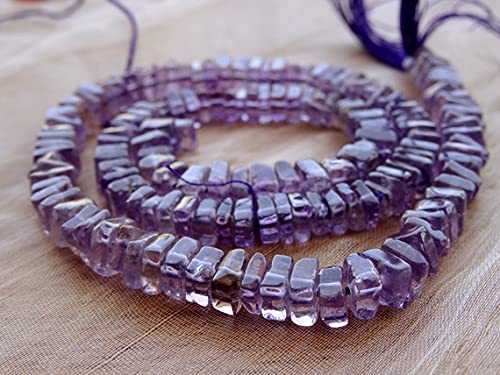 Perles améthyste heishi 4mm lisses au fil de 7 pouces pour bracelet