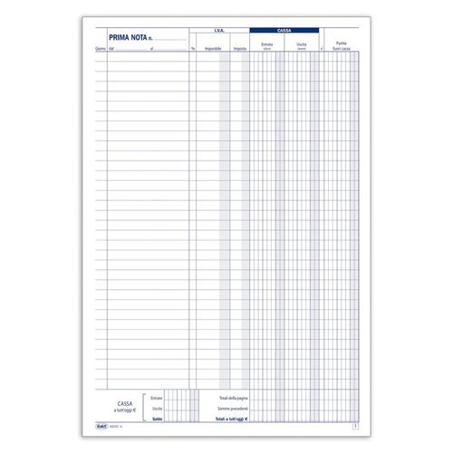 Blocco per Primanota Cassa (entrate-uscite-partite...