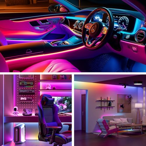 Image of SEZO WS2812B IC RGB LED Strip Lights 5mm Width Ultra Narrow Individually Addressable RGB LED 160 LEDs /m 13.1ft DC5V 2020SMD Dream Full Color Flexible Tape IP30 (No Adapter or Controller)