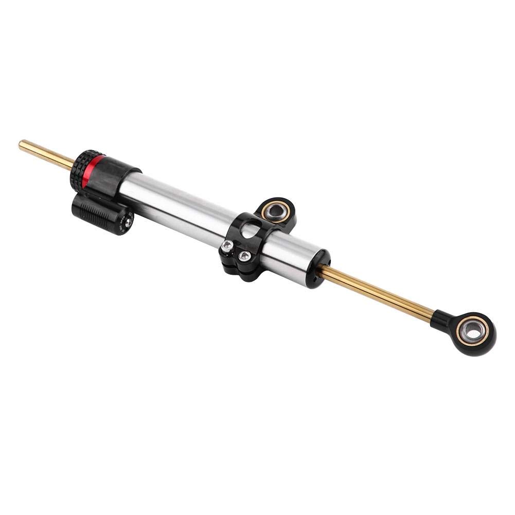 Lenkstoßdämpfer Motorrad,Duokon Aluminium-Lenkungsdämpfer Motorrad verstellbarer Lenkungsregler Stabilisator Lineare invertierte Sicherheitssteuerung für MT10 MT 07 MT09 (Langer Typ)