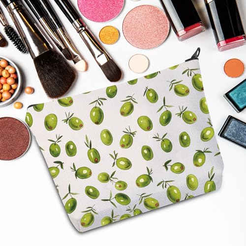 G2TUP Olives Makeup Bag Olives Lover Gifts Olive Leaf Gifts Olive Branch Zipper Bag Oliver Themed Gifts (GreenOlives)4