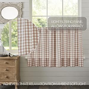 VHC Brands Annie Buffalo Portabella Brown Check Farmhouse Tier Curtain Set 36x36 VHC Brands Annie Buffalo Portabella Brown Check Farmhouse Tier Curtain Set 36×36