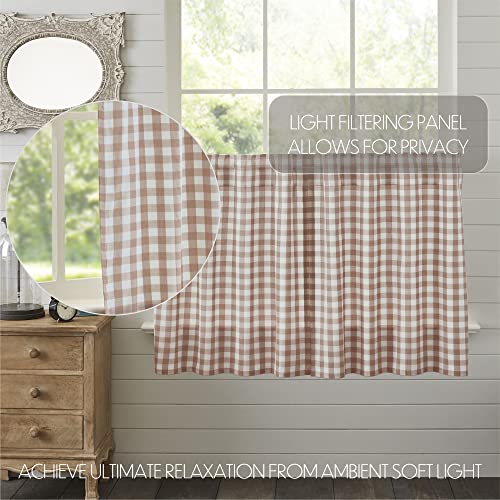 VHC-Brands-Annie-Buffalo-Portabella-Brown-Check-Farmhouse-Tier-Curtain-Set-36×36 VHC Brands Annie Buffalo Portabella Brown Check Farmhouse Tier Curtain Set 36×36