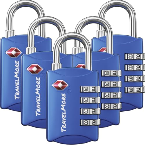 Lot de 5 Cadenas TSA à 4 Chiffres | Cadenas pour...