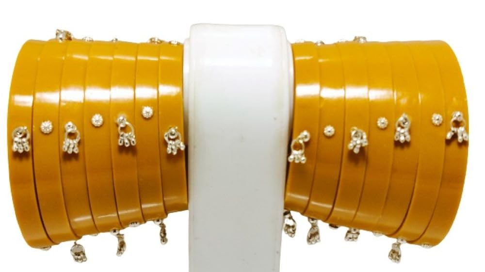 Elegant Designer 5 Cut Yellow Color Resin Rajasthani Rajputi Handcrafted Chooda/Chuda/Choora/Bangle Set for Wedding, Marriage, Anniversary, Party and Engagement. (Yellow, 2.6) (B0DFCMZD3Y) Amazon Price History, Amazon Price Tracker
