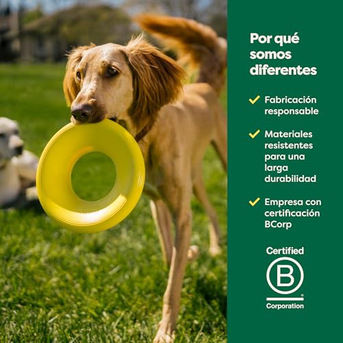 Earth Rated Juguete de Disco Volador para Perros, Juguete Interactivo de platillo Volador para Perros Adultos y Cachorros, Flota en el Agua, Grande, Amarillo - imagen 6