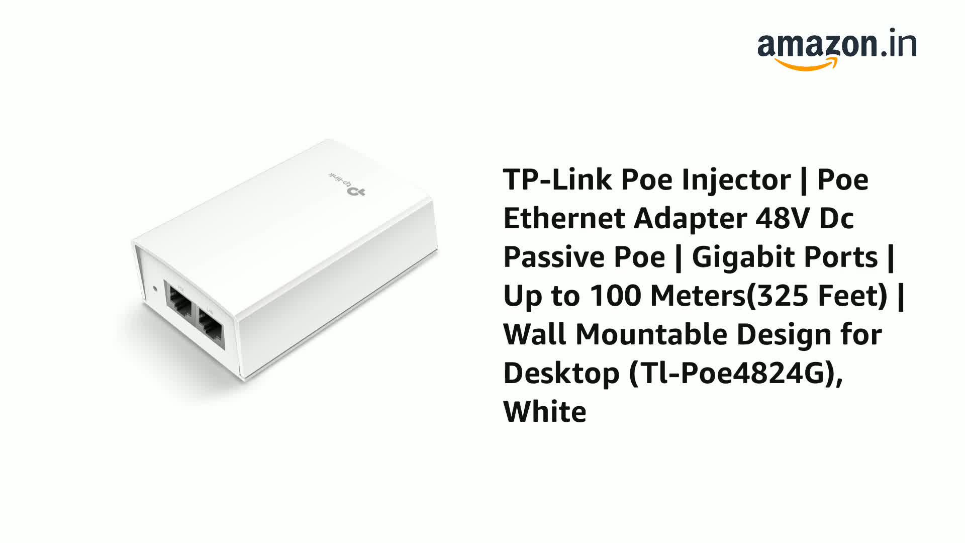 TP-Link PoE Injector | PoE Adapter 48V DC Passive PoE | Gigabit