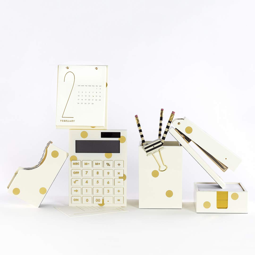 Kate Spade New York Acrylic Solar Calculator, Gold Dot