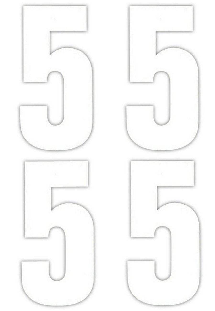 4 x Number 5 Wheelie Bin Stickers
