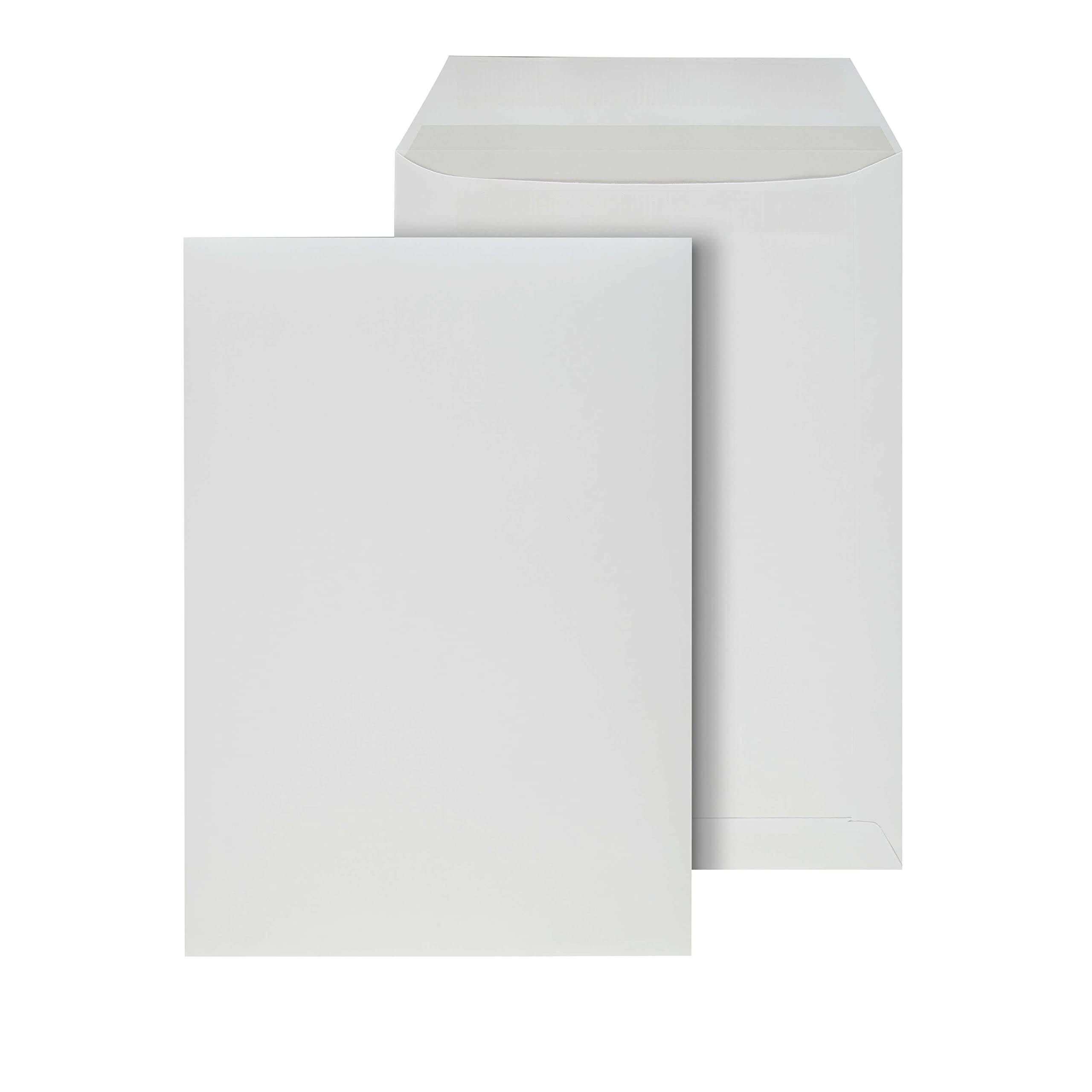 MASHPAPER Versandtaschen DIN C4, weiß, ohne Fenster | 229 x 324 mm | Weiße Versandtaschen C4, 250 Stück, Offset weiß chlorfrei 120g/qm, Selbstklebung, ideal für A4 Dokumente ohne Knicken, 102254