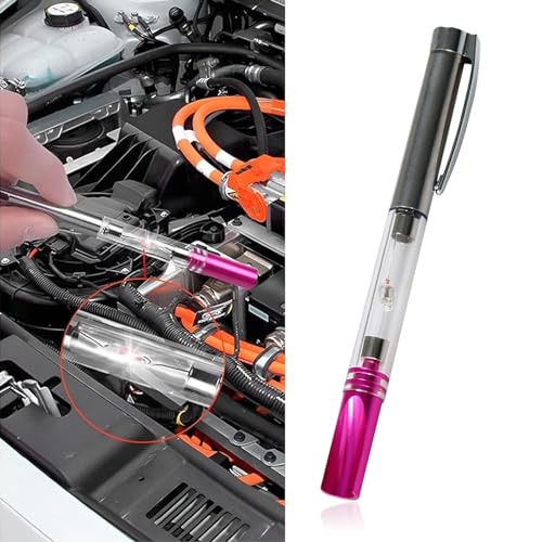 Gseigvee 1 Pack Car Spark Plug Test Pen, Portable High Voltage Line Cylinder Line Tester, Uniersal Pen Type Vehicle Engine Indicator Ignition System Spark Plug Coil Diagnostic Tool (Silver & Purple)