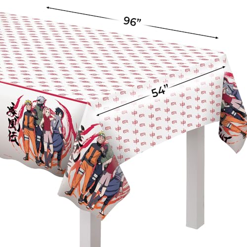 Multicolor Naruto Plastic Table Cover (54" x 96") Pack of 1 - Perfect for Birthdays & Kids' Parties