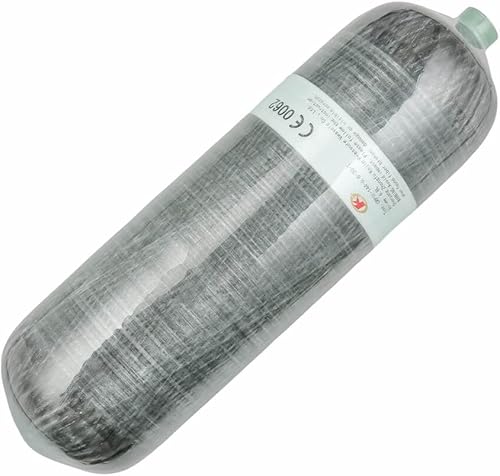 Miniatura 3 de IORMAN Tanque de aire de fibra de carbono 6.8L Cilindro de estación de llenado PCP Paintball aprobado por CE (tanque de aire de 6.8L con conjunto de