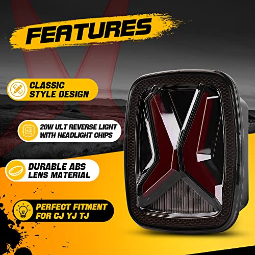 Spl Led Tail Light & Brake Light & Ultimate Reverse Lights Emc Build-In Rear Light Back Up Lights Running Lamps Replacement For Jeep Wrangler Yj Tj Cj Truck Trailer Boat Rv Flatbed, 12V #TOP1