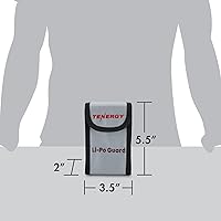 Vista 5 de Tenergy Paquete de 2 bolsas Lipo ignífugas, bolsas de batería para carga y almacenamiento, 5.5 x 3.5 x 2 pulgadas cada una