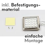 kalb Material für Möbel Oświetlenie witryny LED RGB oprawa do szklanej półki lampa meblowa zestaw oświetlenia regałowego, wybór: zestaw 2 sztuk, kształt: kwadratowy