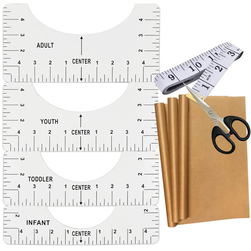 Buy TShirt Alignment Ruler 9 Set, PTFE Teflon Transfer Sheet 16 x 20
