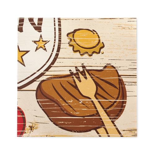 Mank Servietten Softpoint 40 x 40 cm | 1/4 Falz | soft wie Tissue und stabil wie Airlaid | praktische Einmal-Serviette mit Softpoint Prägung | 50 Stück | BBQ