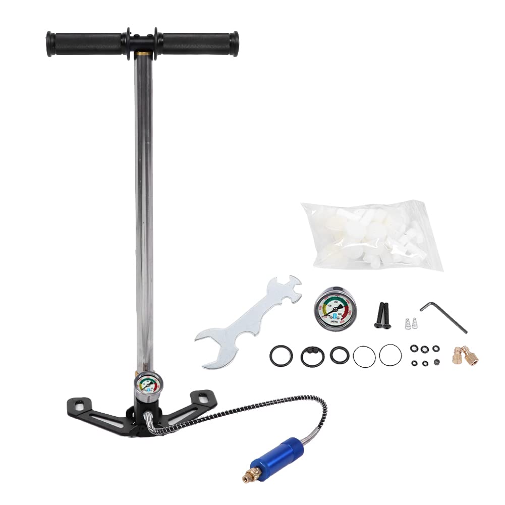 Bomba de Alta Presión 30mpa/40mpa Inflador Manual de Neumáticos con Separador de Agua y Aceite para Automóviles, Motocicletas, Neumáticos de Goma para Botes Acero Inoxidable, Plegable, Diseño