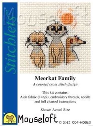 MouseloftMini Cross Stitch Kit - Meerkat Family, Stitchlets Collection
