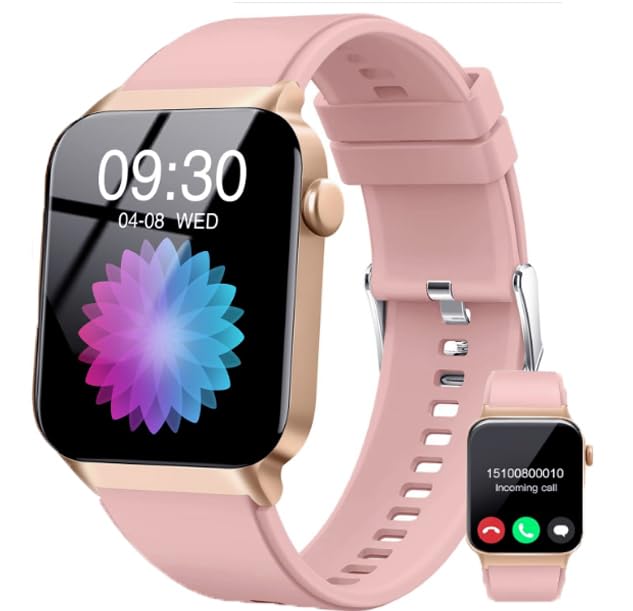 Reloj Inteligente para Hombre y Mujer, 1,85 Pulgadas, HD, Bluetooth, efectuación/Respuesta de Llamadas, 110 + Reloj Inteligente Deportivo con pulsómetro, podómetro, SpO2/sueño, Impermeable IP68