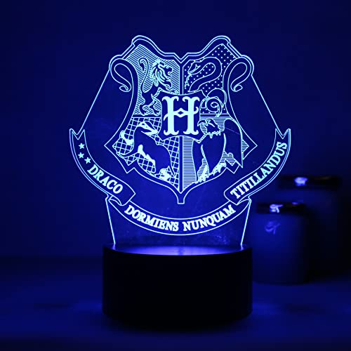 Luminária LED 3D decorativa, Harry Potter (Casas Hogwarts)