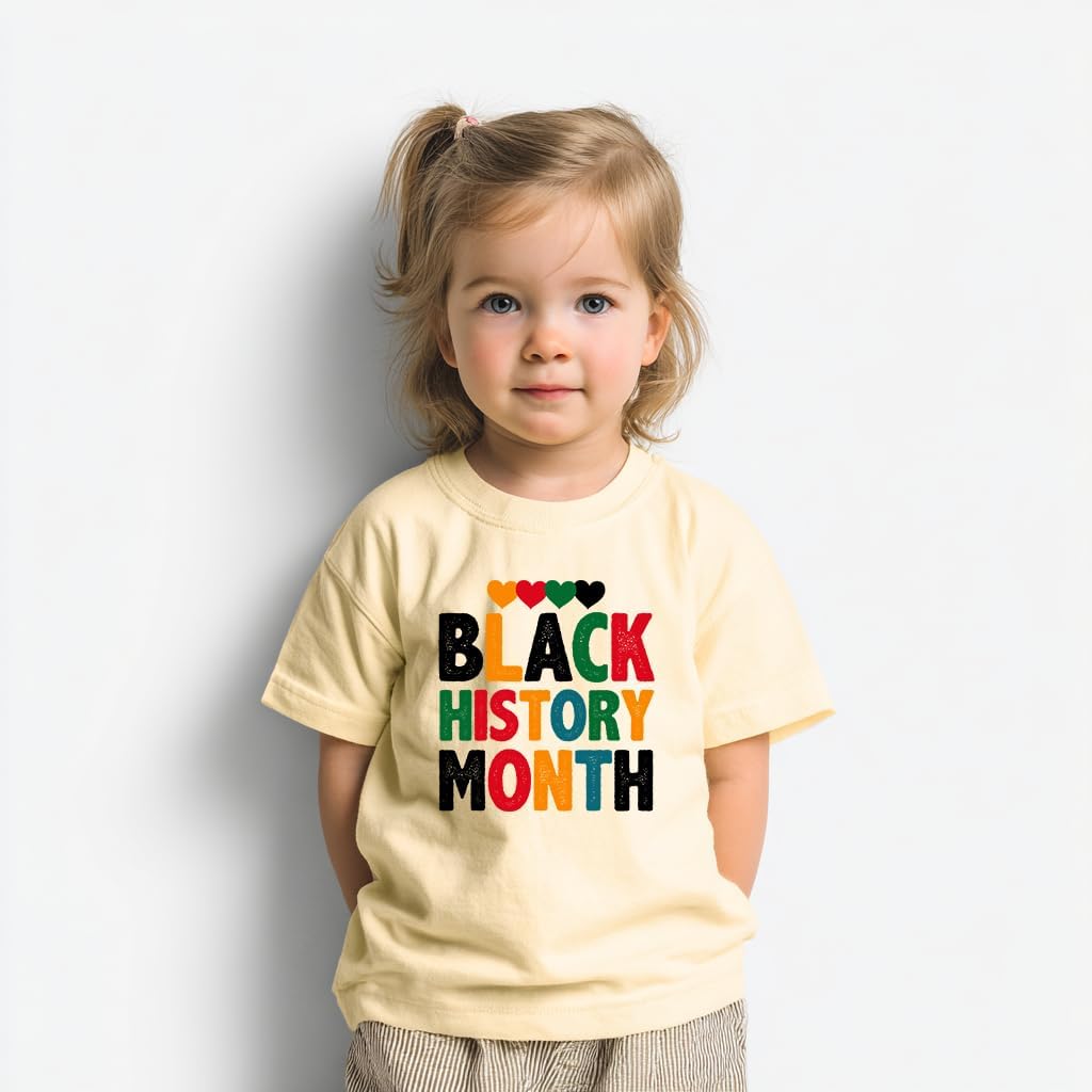 Black History Month Shirts for Toddlers, Boys Girls Kids Short Sleeve Tee with Inspirational Symbols 2-7T - Image 2