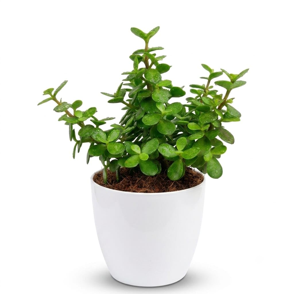 Live Jade Plant Crassula ovata Kuberakshi in White 8" Pot, Indoor Succulent, Decorative Potted House Plant, Natural Home Decor-image-10