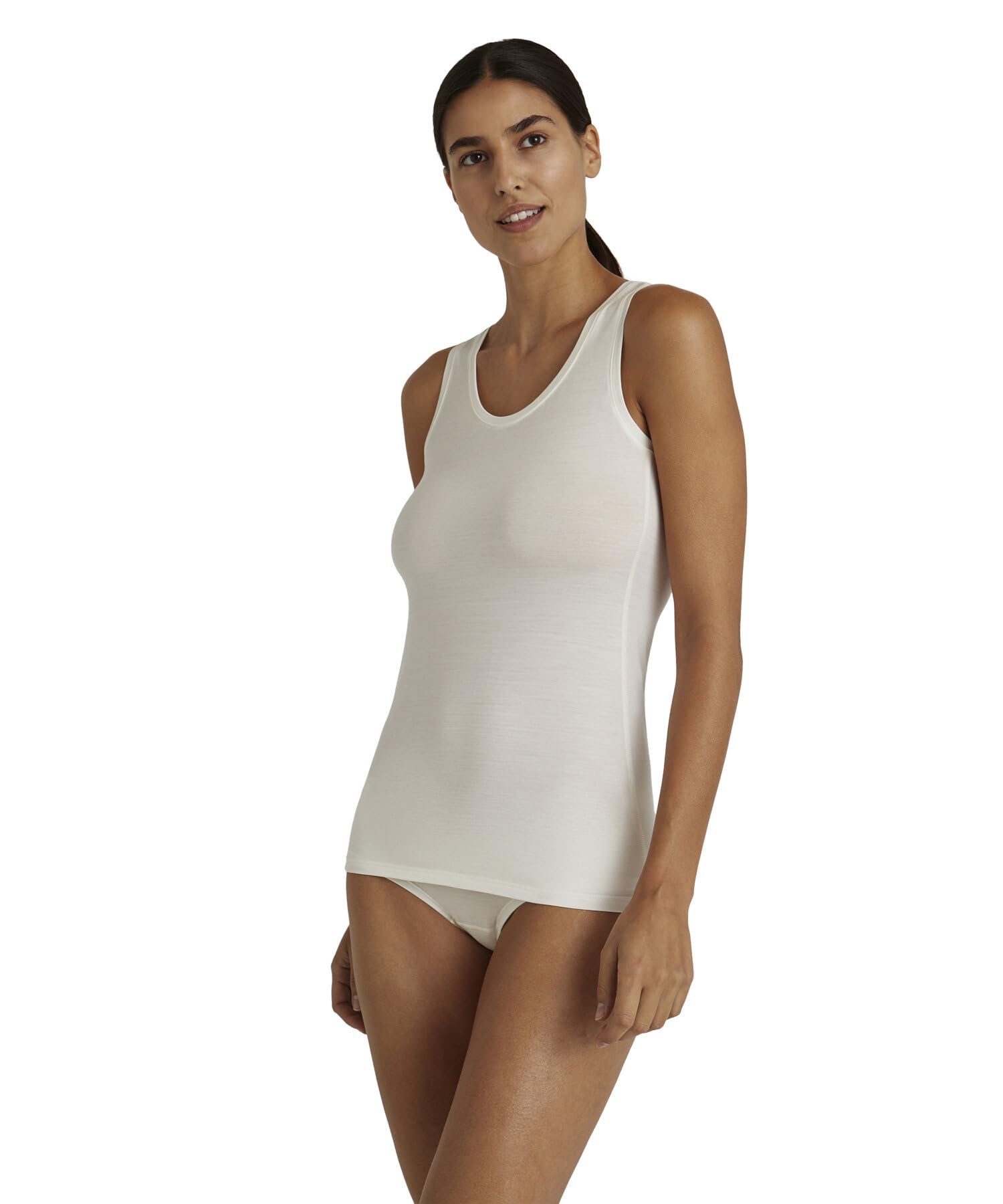 FALKE Damen Daily ClimaWool Top Unterwäsche Unterhemd Rundhals-Ausschnitt breite Träger flache Nähte nachhaltig feuchtigkeitsregulierend schnelltrocknend atmungsaktive Wolle Lyocell 1 Stück