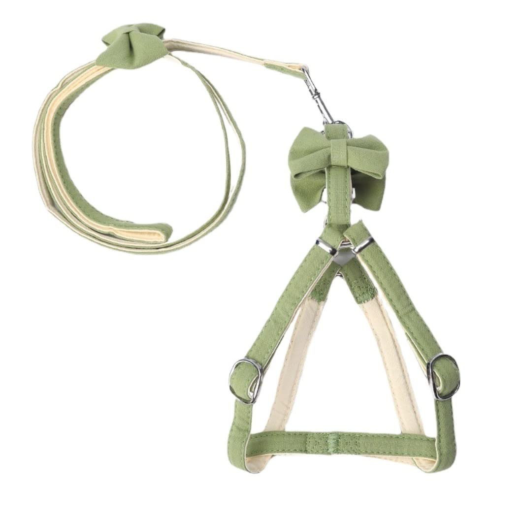 Correa Perro Correr Correa para Mascotas A La Moda De Dos Colores A Juego con Lazo para Caminar, Arnés para Perros Y Gatos, Cordón Acolchado, Suministros para Antideslizantes Reforzada(Grün,40-55cm)
