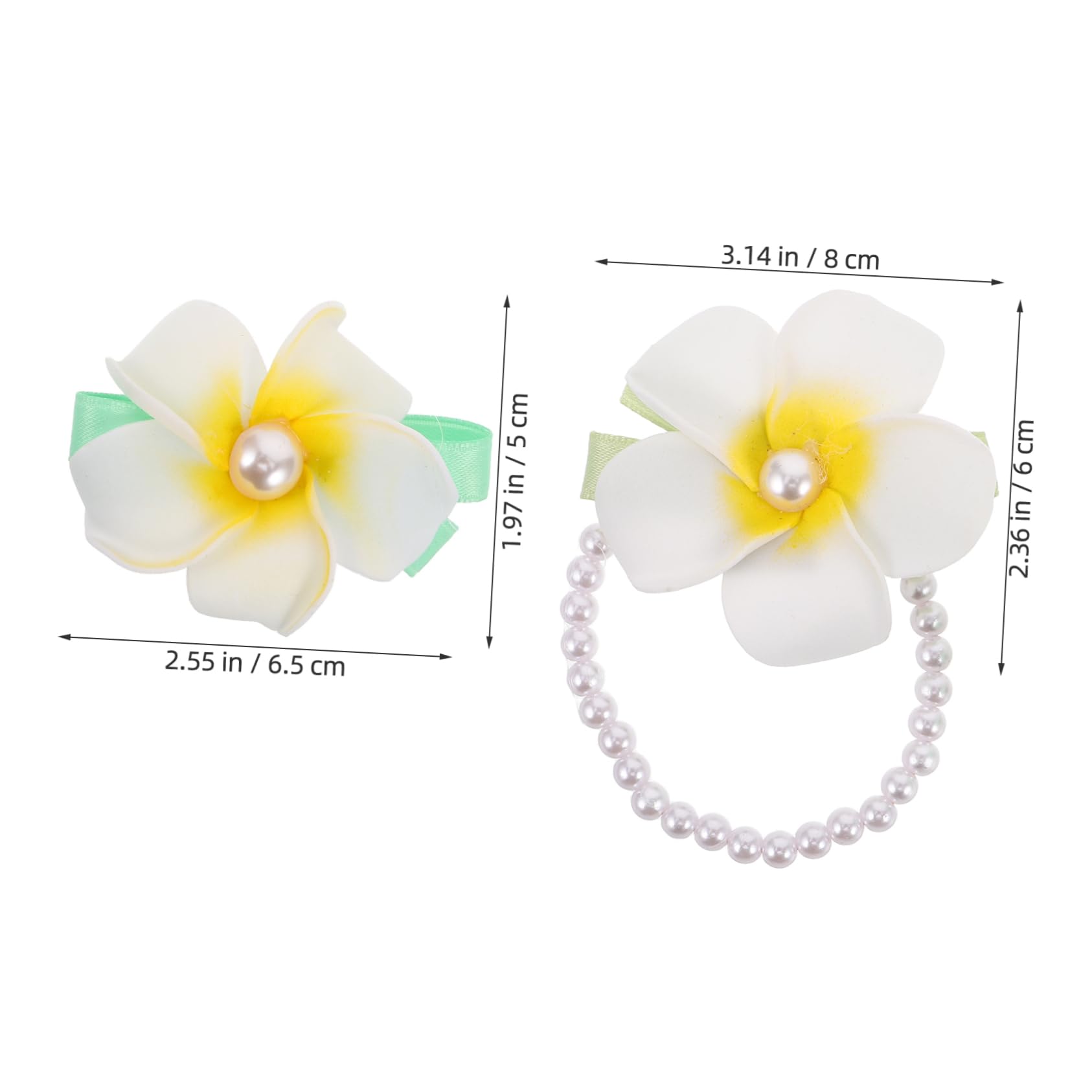 Lot de 2 Pinces Fleurs Cheveux Femmes Style Hawaïen