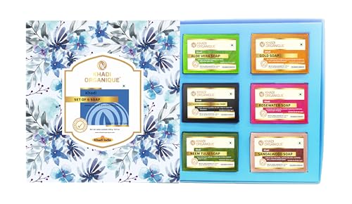 Image of Khadi Organique Pure Hanmade & Herbal Soap Collection Gift & Combo Pack Set of 6 Pcs
